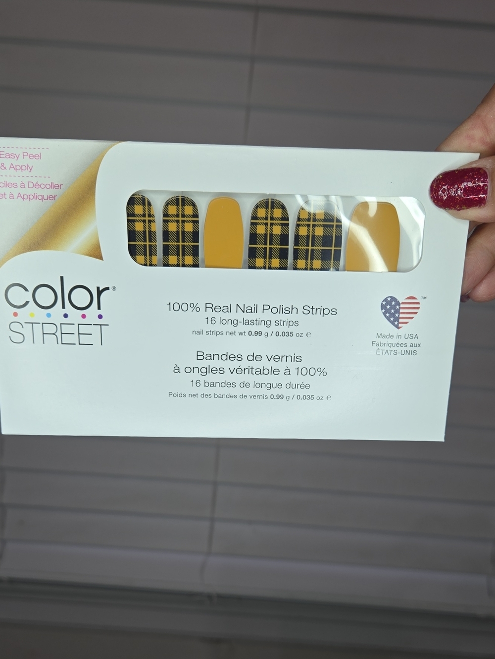 Color Street Yellow Plaid Nail Polish Strips